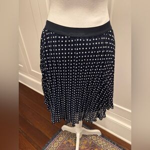 Navy and White Dotted A-Line Skirt